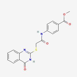 molecular formula C18H15N3O4S B3717118 methyl 4-({[(4-oxo-3,4-dihydro-2-quinazolinyl)thio]acetyl}amino)benzoate 