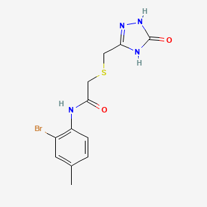 molecular formula C12H13BrN4O2S B3717125 N-(2-bromo-4-methylphenyl)-2-{[(5-oxo-4,5-dihydro-1H-1,2,4-triazol-3-yl)methyl]thio}acetamide 