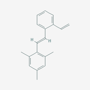 molecular formula C19H20 B371713 1,3,5-Trimethyl-2-[2-(2-vinylphenyl)vinyl]benzene 