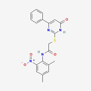 molecular formula C20H18N4O4S B3717137 N-(2,4-dimethyl-6-nitrophenyl)-2-[(4-hydroxy-6-phenyl-2-pyrimidinyl)thio]acetamide 