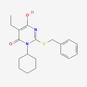 2-(benzylthio)-3-cyclohexyl-5-ethyl-6-hydroxy-4(3H)-pyrimidinone