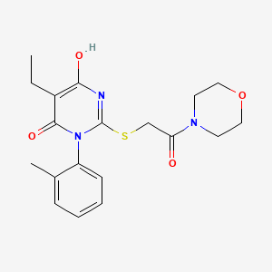 5-Ethyl-6-hydroxy-3-(2-methylphenyl)-2-(2-morpholin-4-yl-2-oxoethyl)sulfanylpyrimidin-4-one