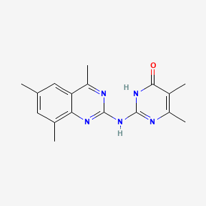 molecular formula C17H19N5O B3717161 5,6-dimethyl-2-[(4,6,8-trimethyl-2-quinazolinyl)amino]-4(1H)-pyrimidinone 