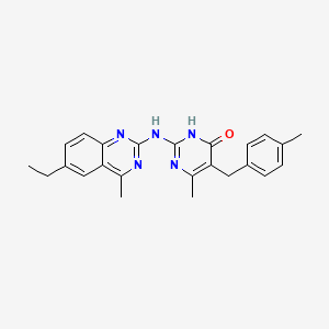 molecular formula C24H25N5O B3717169 2-[(6-ethyl-4-methyl-2-quinazolinyl)amino]-6-methyl-5-(4-methylbenzyl)-4(3H)-pyrimidinone 