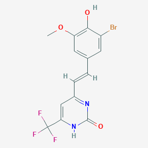 4-[2-(3-bromo-4-hydroxy-5-methoxyphenyl)vinyl]-6-(trifluoromethyl)-2(1H)-pyrimidinone