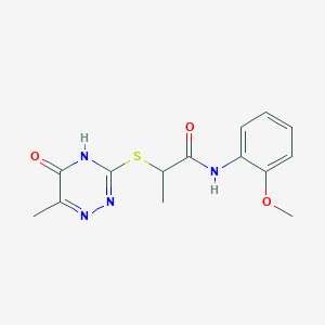 N-(2-methoxyphenyl)-2-[(6-methyl-5-oxo-4,5-dihydro-1,2,4-triazin-3-yl)thio]propanamide