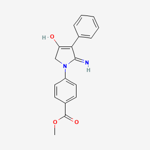 molecular formula C18H16N2O3 B3717225 methyl 4-(5-amino-3-oxo-4-phenyl-2,3-dihydro-1H-pyrrol-1-yl)benzoate 