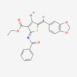 molecular formula C22H17NO6S B3717263 ethyl 5-(1,3-benzodioxol-5-ylmethylene)-2-(benzoylamino)-4-oxo-4,5-dihydro-3-thiophenecarboxylate 