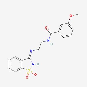 N-{2-[(1,1-dioxido-1,2-benzisothiazol-3-yl)amino]ethyl}-3-methoxybenzamide