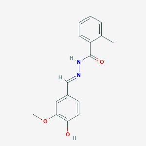 molecular formula C16H16N2O3 B3717282 N'-(4-hydroxy-3-methoxybenzylidene)-2-methylbenzohydrazide 