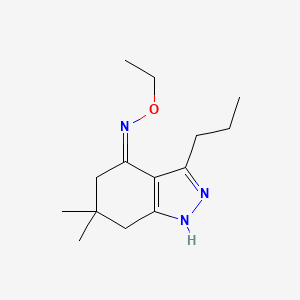 molecular formula C14H23N3O B3717293 6,6-dimethyl-3-propyl-1,5,6,7-tetrahydro-4H-indazol-4-one O-ethyloxime 