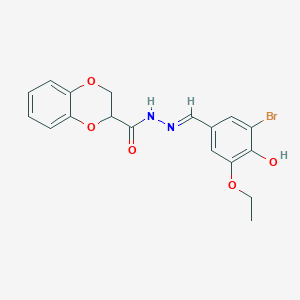 N'-[(E)-(3-bromo-5-ethoxy-4-hydroxyphenyl)methylidene]-2,3-dihydro-1,4-benzodioxine-2-carbohydrazide