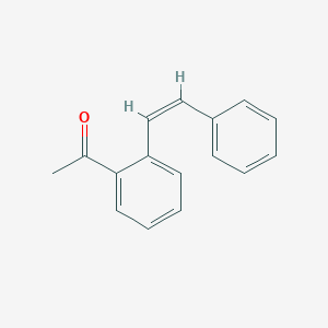 molecular formula C16H14O B371733 1-[2-(2-Phenylvinyl)phenyl]ethanone 