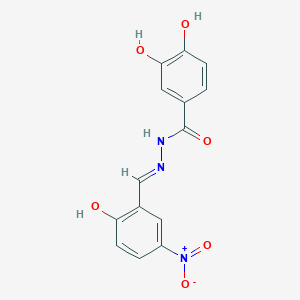 molecular formula C14H11N3O6 B3717335 3,4-dihydroxy-N'-[(E)-(2-hydroxy-5-nitrophenyl)methylidene]benzohydrazide CAS No. 304481-58-1