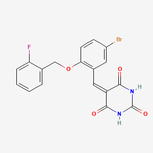 5-{5-bromo-2-[(2-fluorobenzyl)oxy]benzylidene}-2,4,6(1H,3H,5H)-pyrimidinetrione