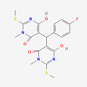 molecular formula C19H19FN4O4S2 B3717421 5,5'-[(4-fluorophenyl)methylene]bis[6-hydroxy-3-methyl-2-(methylthio)-4(3H)-pyrimidinone] 