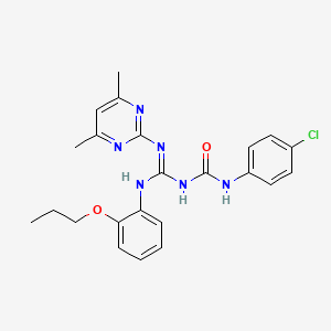 N-(4-chlorophenyl)-N'-[[(4,6-dimethyl-2-pyrimidinyl)amino](2-propoxyanilino)methylene]urea