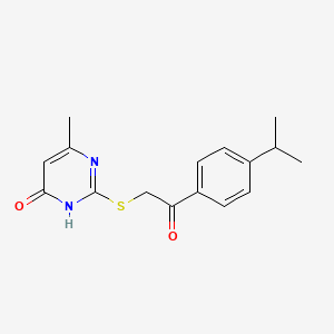 2-[(4-hydroxy-6-methylpyrimidin-2-yl)sulfanyl]-1-[4-(propan-2-yl)phenyl]ethan-1-one