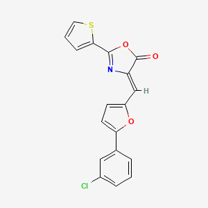 4-{[5-(3-chlorophenyl)-2-furyl]methylene}-2-(2-thienyl)-1,3-oxazol-5(4H)-one