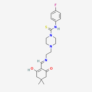 4-(2-{[(4,4-dimethyl-2,6-dioxocyclohexylidene)methyl]amino}ethyl)-N-(4-fluorophenyl)-1-piperazinecarbothioamide