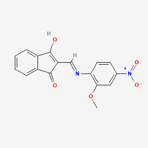 molecular formula C17H12N2O5 B3717506 2-{[(2-methoxy-4-nitrophenyl)amino]methylene}-1H-indene-1,3(2H)-dione CAS No. 5789-41-3