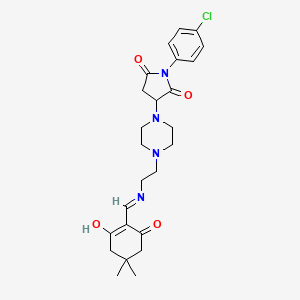 1-(4-chlorophenyl)-3-[4-(2-{[(4,4-dimethyl-2,6-dioxocyclohexylidene)methyl]amino}ethyl)-1-piperazinyl]-2,5-pyrrolidinedione