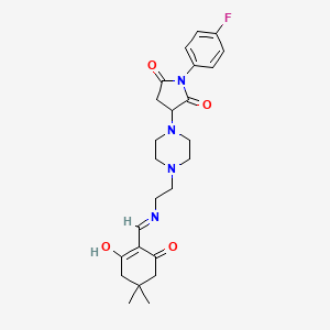 3-[4-(2-{[(4,4-dimethyl-2,6-dioxocyclohexylidene)methyl]amino}ethyl)-1-piperazinyl]-1-(4-fluorophenyl)-2,5-pyrrolidinedione