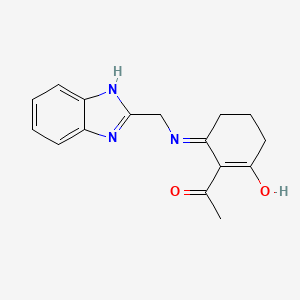 2-acetyl-3-[(1H-benzimidazol-2-ylmethyl)amino]cyclohex-2-en-1-one