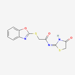 2-(1,3-benzoxazol-2-ylthio)-N-(4-oxo-4,5-dihydro-1,3-thiazol-2-yl)acetamide