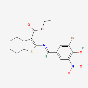 ethyl 2-[(3-bromo-4-hydroxy-5-nitrobenzylidene)amino]-4,5,6,7-tetrahydro-1-benzothiophene-3-carboxylate