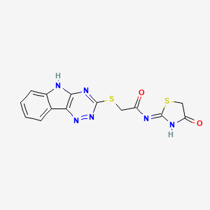 N-(4-oxo-4,5-dihydro-1,3-thiazol-2-yl)-2-(5H-[1,2,4]triazino[5,6-b]indol-3-ylthio)acetamide