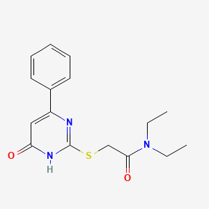 molecular formula C16H19N3O2S B3717622 N,N-diethyl-2-[(6-oxo-4-phenyl-1,6-dihydro-2-pyrimidinyl)thio]acetamide 