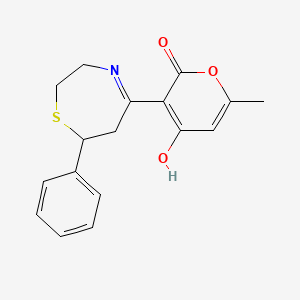 4-hydroxy-6-methyl-3-(7-phenyl-2,3,6,7-tetrahydro-1,4-thiazepin-5-yl)-2H-pyran-2-one