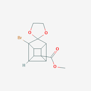molecular formula C13H13BrO4 B371767 Methyl 1-bromospiro(pentacyclo[4.3.0.0~2,5~.0~3,8~.0~4,7~]nonane-9,2'-[1,3]-dioxolane)-4-carboxylate 