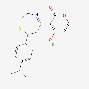 4-hydroxy-3-[7-(4-isopropylphenyl)-2,3,6,7-tetrahydro-1,4-thiazepin-5-yl]-6-methyl-2H-pyran-2-one