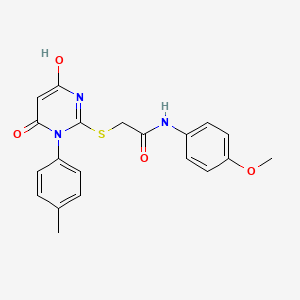 molecular formula C20H19N3O4S B3717692 2-{[4-hydroxy-1-(4-methylphenyl)-6-oxo-1,6-dihydro-2-pyrimidinyl]thio}-N-(4-methoxyphenyl)acetamide 