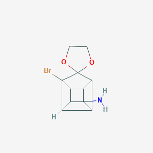 molecular formula C11H12BrNO2 B371770 1'-Bromospiro[1,3-dioxolane-2,9'-pentacyclo[4.3.0.02,5.03,8.04,7]nonane]-4'-amine 