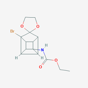 molecular formula C14H16BrNO4 B371771 Ethyl 1-bromospiro(pentacyclo[4.3.0.0~2,5~.0~3,8~.0~4,7~]nonane-9,1'-[1,3]-dioxolane)-4-ylcarbamate 