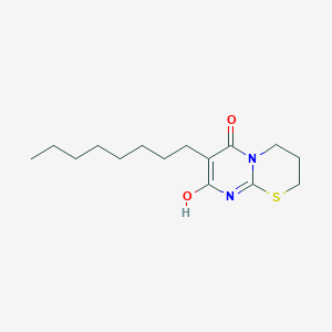 molecular formula C15H24N2O2S B3717723 8-hydroxy-7-octyl-3,4-dihydro-2H,6H-pyrimido[2,1-b][1,3]thiazin-6-one 