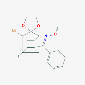 molecular formula C18H16BrNO3 B371777 (1'-Bromospiro(1,3-dioxolane-2,9'-pentacyclo[4.3.0.0~2,5~.0~3,8~.0~4,7~]nonane}-4-yl)(phenyl)methanone oxime 