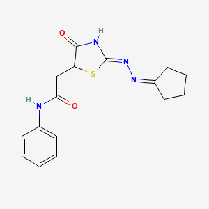 2-[2-(cyclopentylidenehydrazono)-4-hydroxy-2,5-dihydro-1,3-thiazol-5-yl]-N-phenylacetamide