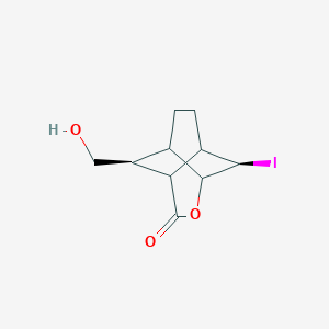 molecular formula C10H13IO3 B371779 7-(Hydroxymethyl)-2-iodo-4-oxatricyclo[4.4.0.0~3,8~]decan-5-one 