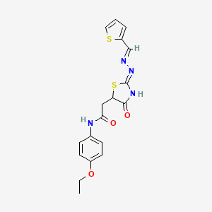 N-(4-ethoxyphenyl)-2-{4-hydroxy-2-[(2-thienylmethylene)hydrazono]-2,5-dihydro-1,3-thiazol-5-yl}acetamide