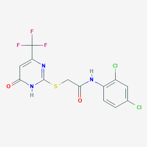 molecular formula C13H8Cl2F3N3O2S B3717808 N-(2,4-dichlorophenyl)-2-{[6-oxo-4-(trifluoromethyl)-1,6-dihydro-2-pyrimidinyl]thio}acetamide 