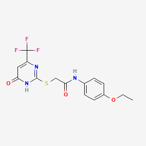 N-(4-ethoxyphenyl)-2-{[6-oxo-4-(trifluoromethyl)-1,6-dihydro-2-pyrimidinyl]thio}acetamide