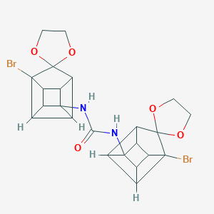 molecular formula C23H22Br2N2O5 B371781 N,N'-bis{1-bromospiro(pentacyclo[4.3.0.0~2,5~.0~3,8~.0~4,7~]nonane-9,2'-[1,3]-dioxolane)-4-yl}urea 