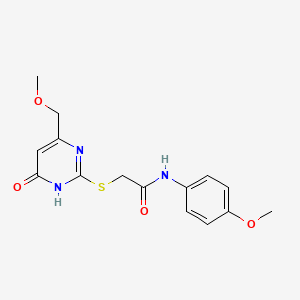 2-{[4-(methoxymethyl)-6-oxo-1,6-dihydro-2-pyrimidinyl]thio}-N-(4-methoxyphenyl)acetamide