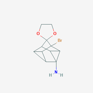 molecular formula C11H12BrNO2 B371782 1'-Bromospiro[1,3-dioxolane-2,9'-pentacyclo[4.3.0.02,4.03,8.05,7]nonane]-4'-amine 