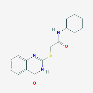 molecular formula C16H19N3O2S B3717834 N-cyclohexyl-2-[(4-oxo-3,4-dihydro-2-quinazolinyl)thio]acetamide 