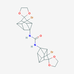 molecular formula C23H22Br2N2O5 B371786 N,N'-bis{spiro(1-bromopentacyclo[3.3.1.0~2,4~.0~3,7~.0~6,8~]nonane-9,2'-[1,3]-dioxolane)-3-yl}urea 